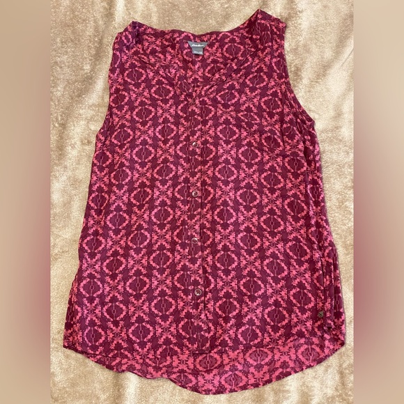Woman's Boho Eddie Bauer Southwest Pink Pattern Dress Tank Size XS - Picture 1 of 7